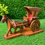 Handcrafted Wooden Horse Carriage (Tanga) | Wooden Horse | Ghora Gari | Decoration Showpiece