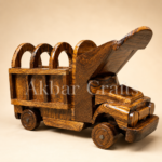 Handcrafted Wooden Crane Truck Model
