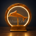 Wooden Dolphin Decorative Table Lamp