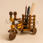 Handcrafted Wooden Tricycle Pen Holder & Desk Organizer